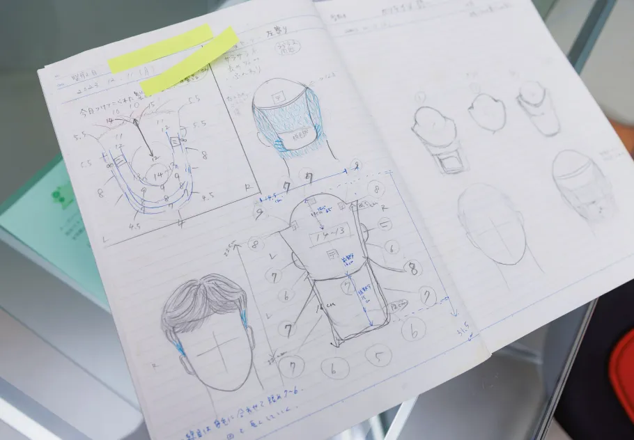 ウィッグの制作図面